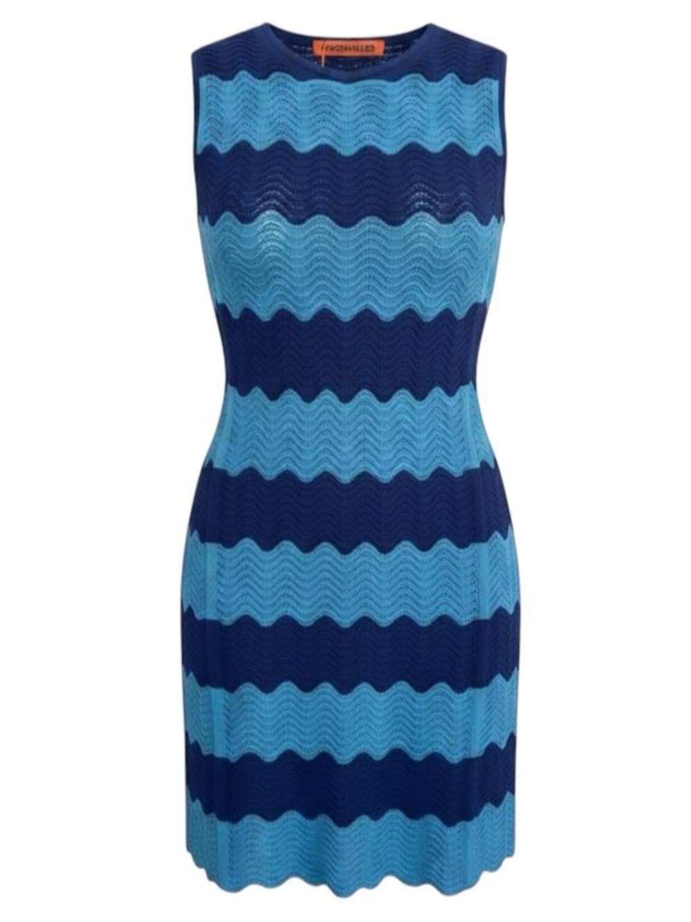 NWT Simon Miller Muji Wavy Stripe Knit Sleeveless Crew Neck Shift Mini Dress